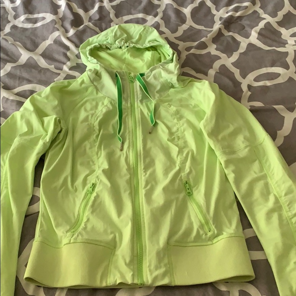 Lululemon lime green active jacket!